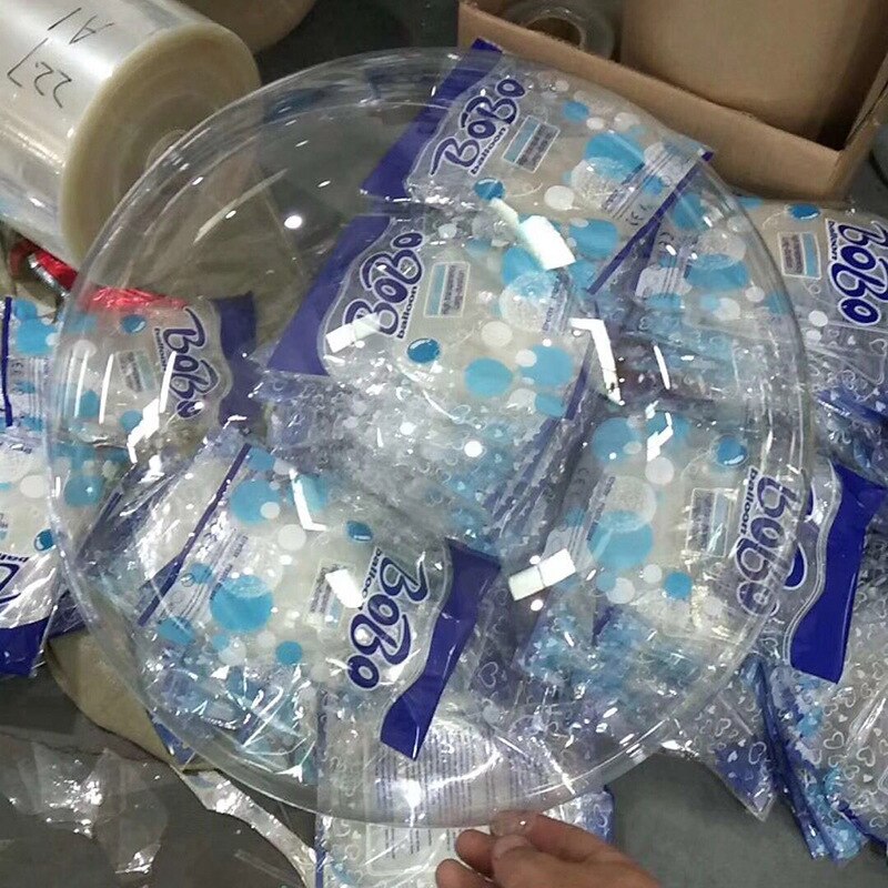 Globos de PVC transparentes sin arrugas de burbuja rosa y azul de 18 pulgadas, globos inflables de helio para decoración de fiestas, bodas o eventos