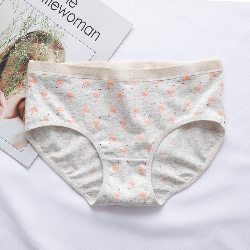 6 teile/satz Neue Jugend Unterhose Flamingo Druck Rosa und Weiß Mädchen Herz Reine Baumwolle Mitte Taille Kind Schriftsätze der