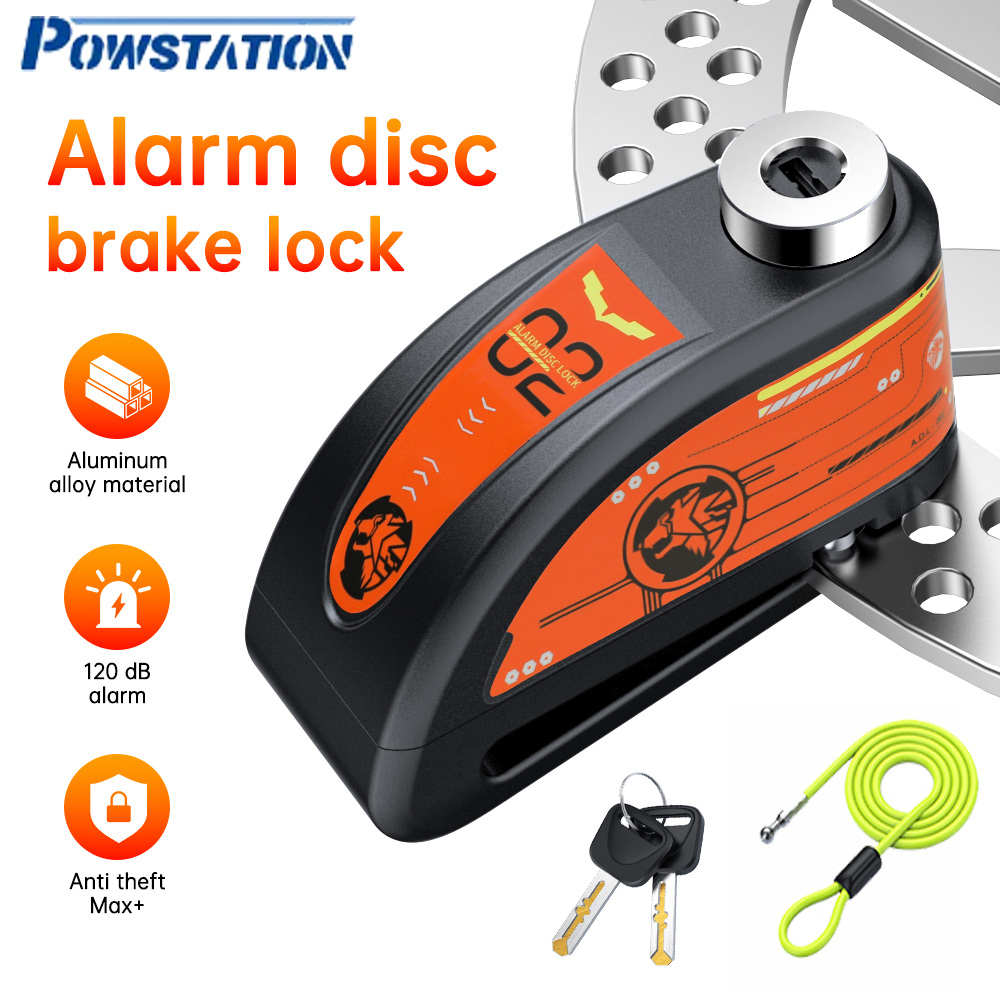 Motorrad Alarm Scheibenbremse Schloss Sicherheit Motor- Rad Rabatt Vorhängeschloss Wasserdicht 110dB Laut Anti-Diebstahl Alarm ein Motocicle: Gelb