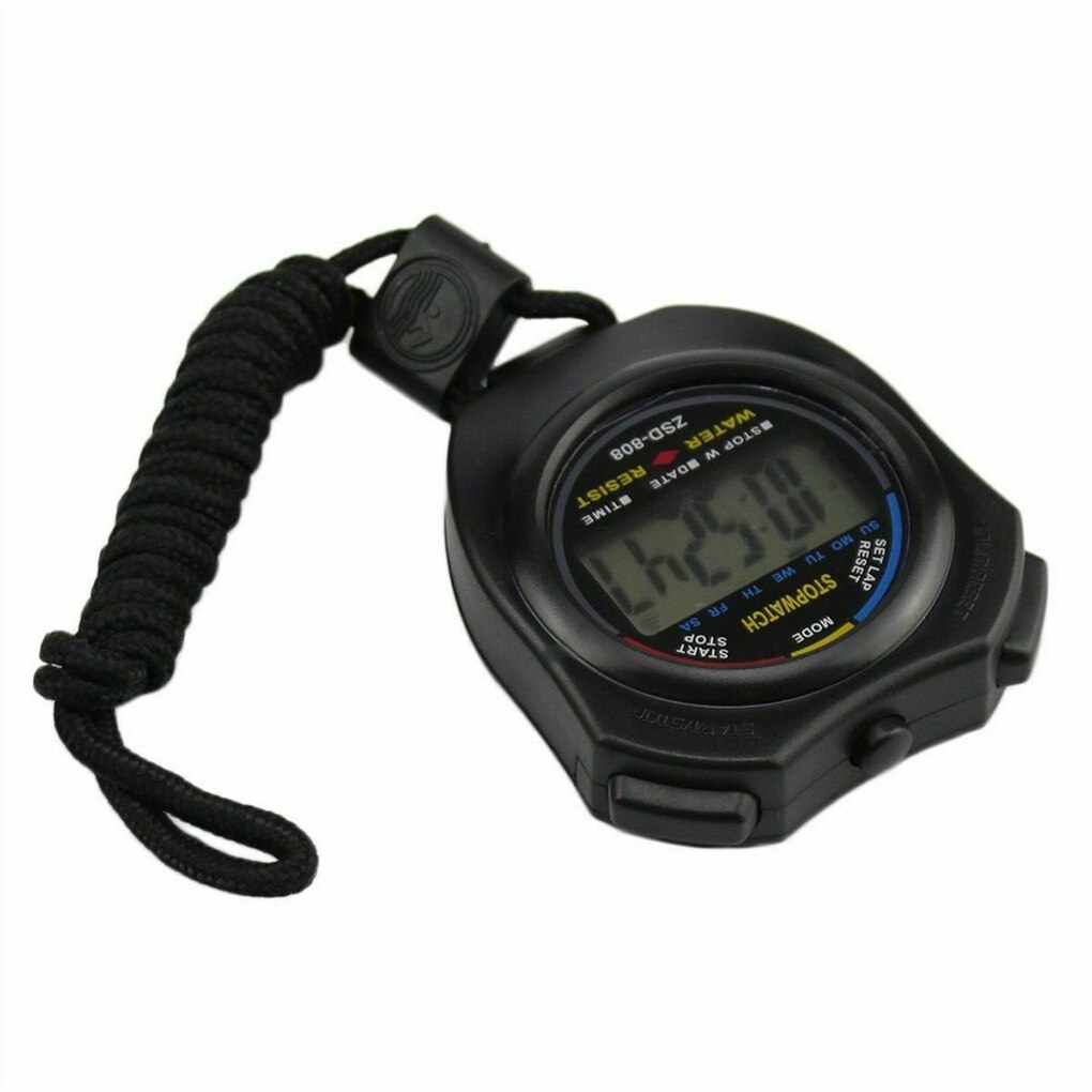 Digital Chronograph Stopwatch LCD Display Timer Counter Stop Watch Waterproof Sports Battery Powered