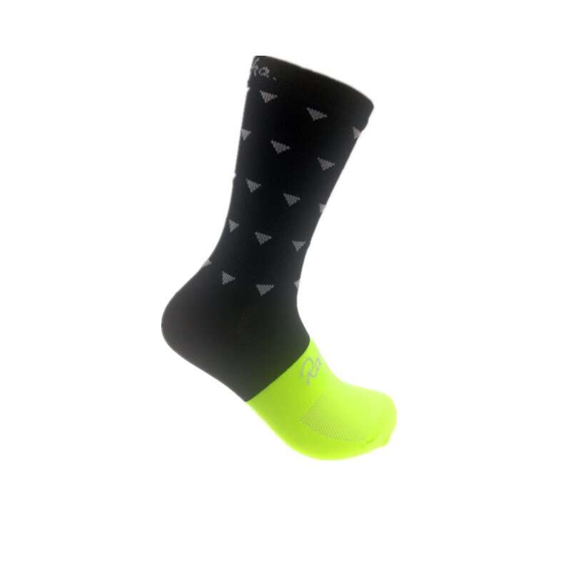 YF&TT Men Women Sport Running Socks Profession Breathable Elasticity Cycling Riding Socks Sox Men Running Socks: Green