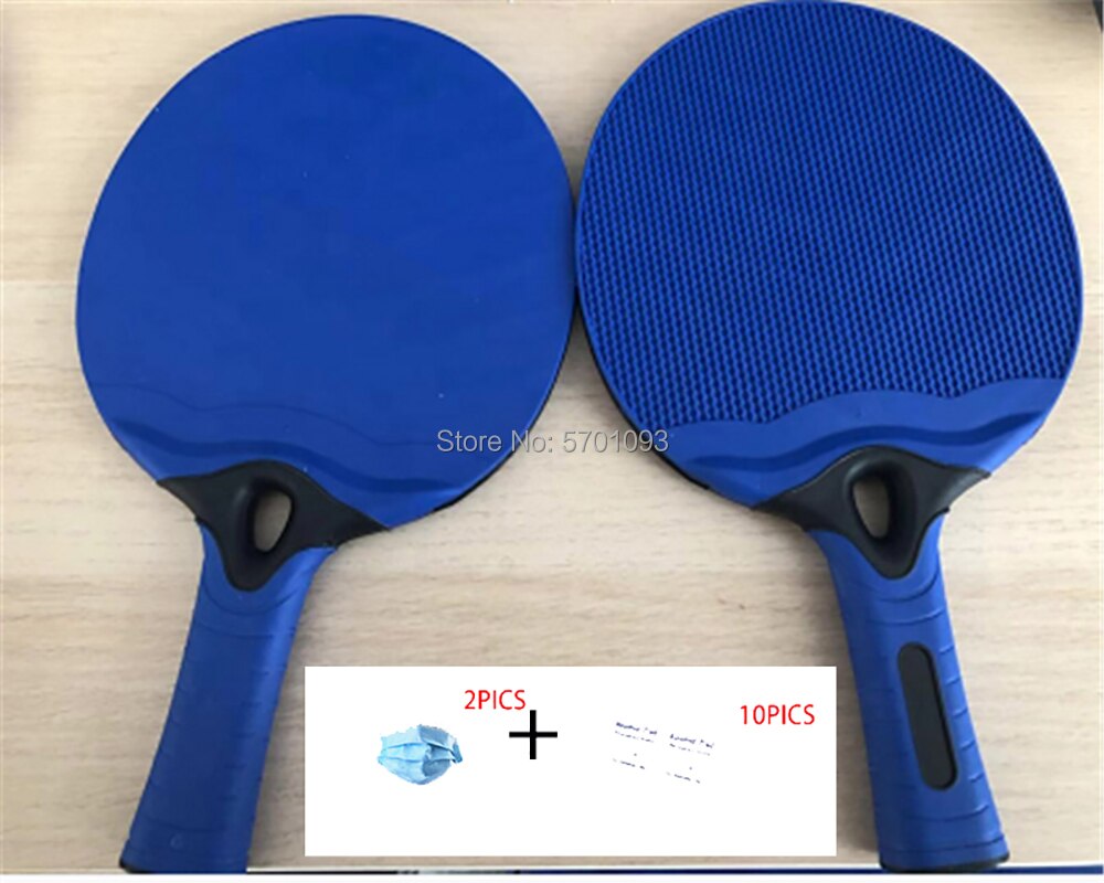 ping pong Outdoor Table Tennis Racket Plastic Ping Pong Racket Waterproof: Blue