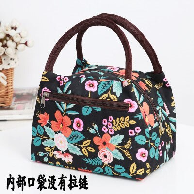 Lunch Box Portable Functional Pattern Cooler Portable Insulated Canvas Lunch Bag Thermal Food Picnic Lunch Bags For Women Kids: heisehuaduo