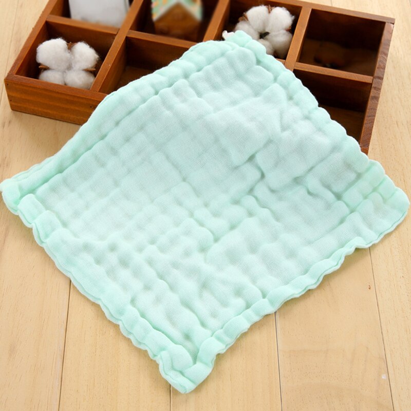 Small Towel 25*25cm Soft Cotton Hand Towel for Adults and Children Handkerchief Quick-Dry Bathroom Solid Color Face Towel: Light Green