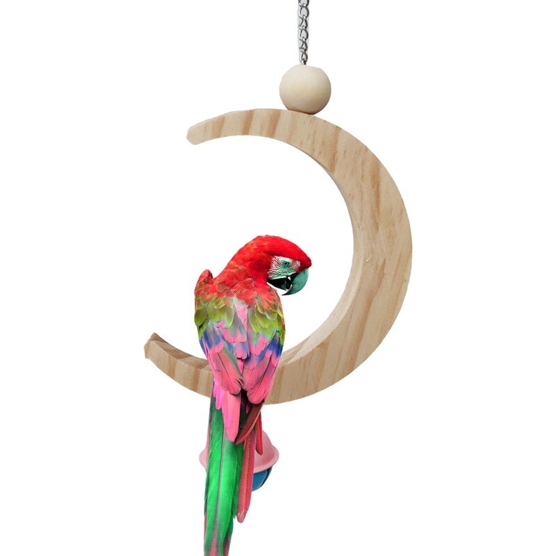 Half Moon Shape Bird Toys & U Shape Parrot Sewing Cage Toys with Bells for Little Pet Birds Like Budgerigar or Canary