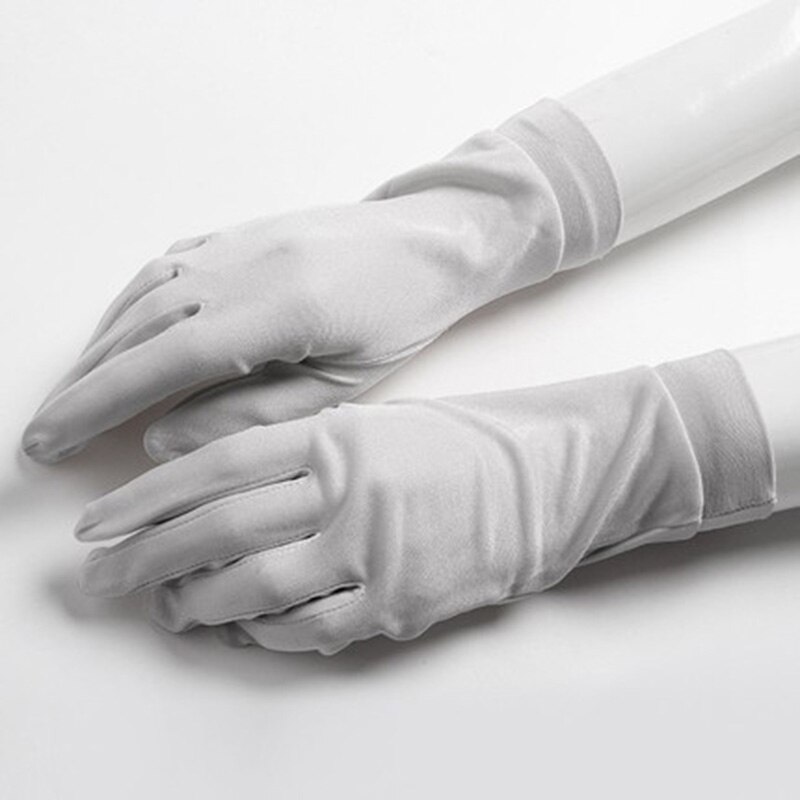 100% natürliche Seide handschuhe Weiblichen Sommer Dünne UV Sonnencreme Atmungsaktive Schlaf Feuchtigkeits Elastischen Touch Bildschirm Fahren Handschuhe L36L: A60 Light Gray