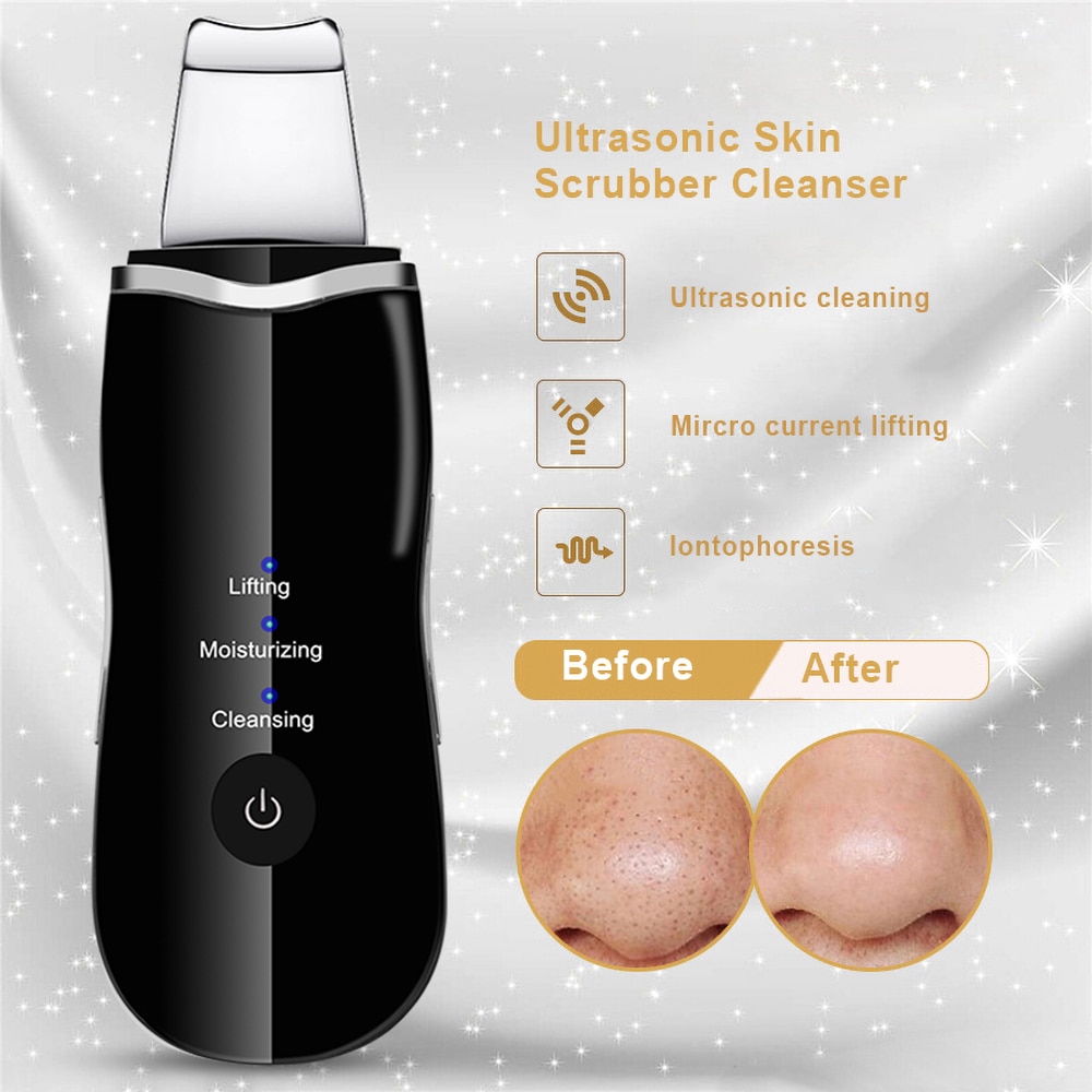 Ultraljud ansiktsrengöring hudskrubber rengöringsmedel ansiktslyftterapi spa ultraljud peeling rengöringsmaskin #ei -159