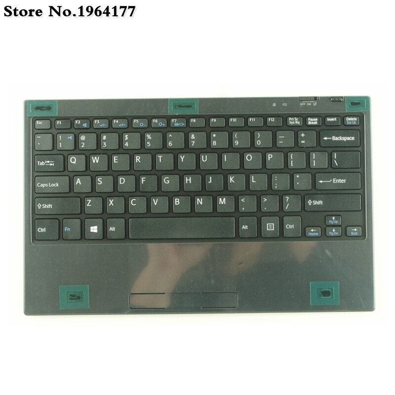 UNS Drahtlose Bluetooth tastatur 11,6 zoll für SONY Vaio klopfen 11 Tablette pc SVT11 klopfen11 VGP-WKB16 palmrest ober fallen abdeckung: Schwarz