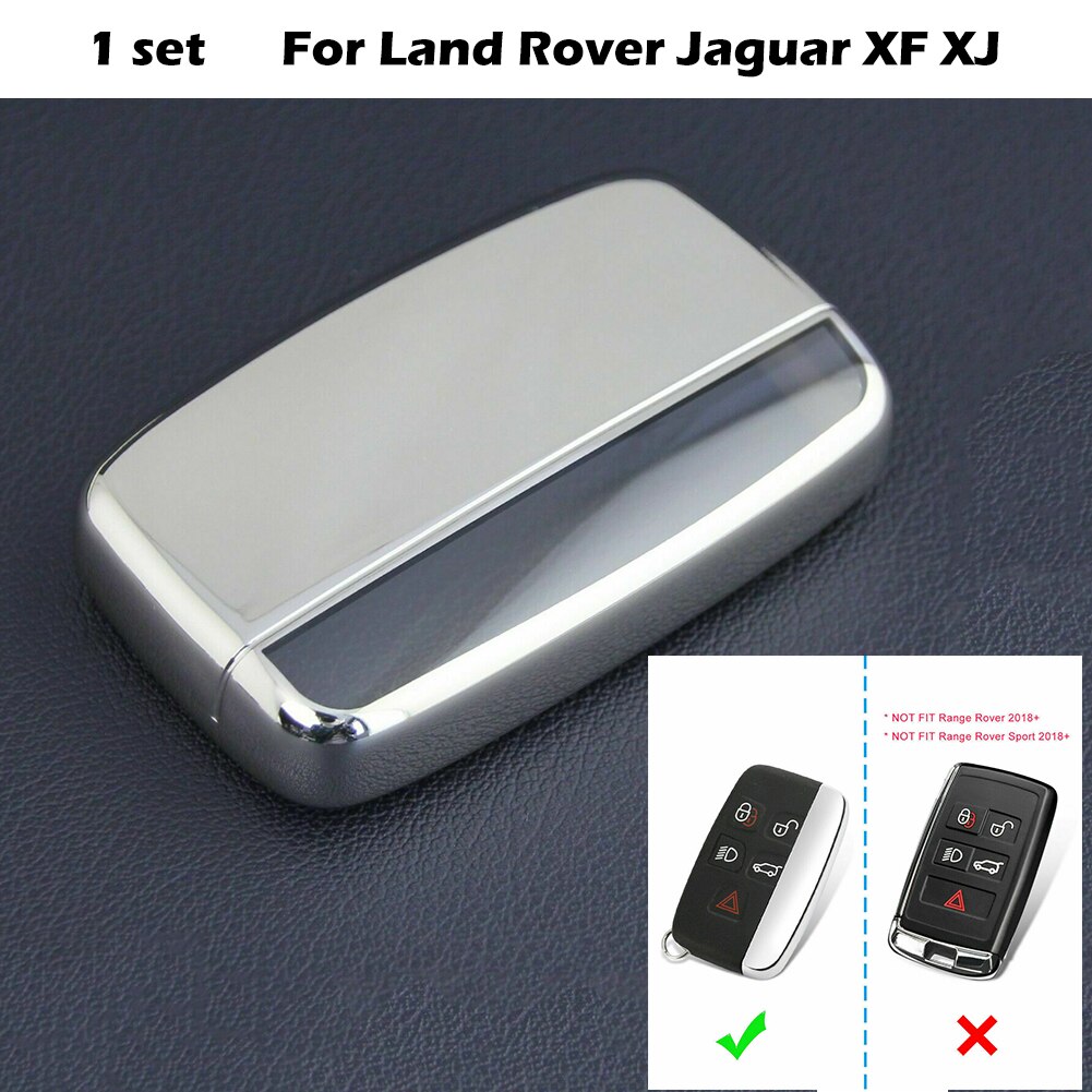 Sølv bil nøglering fob cover case tilbehør til land rover jaguar xf xj bil alarmsystem universal bil låsekontrol