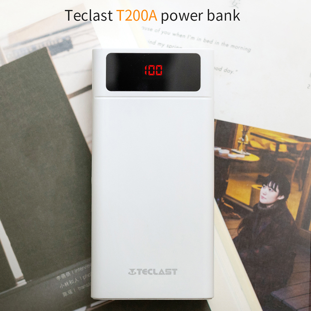 Teclast  t200a 20000 mah power bank portable charging external battery charger input blitz type-c micro output 2 x usb power