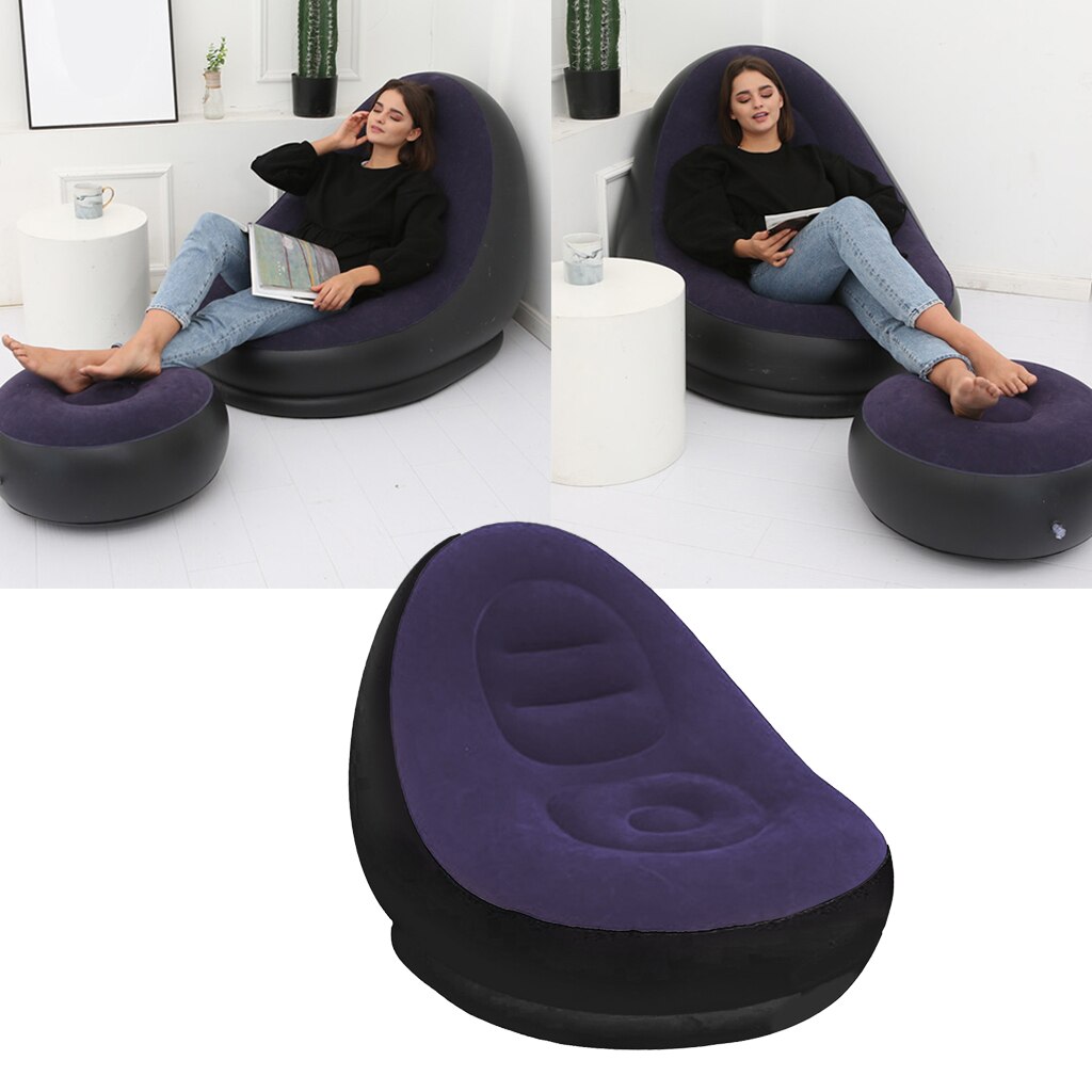 Luft oppustelig loungestol gulvklappelig gaming sofa stol lounger folde justerbar sovesofa sofa hvilestol
