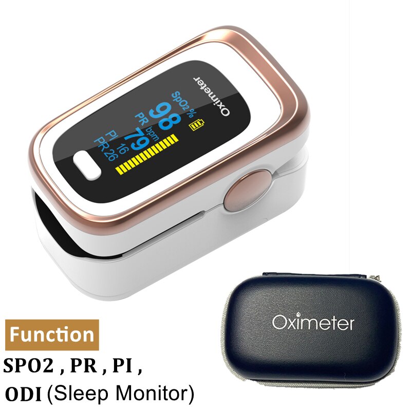 Fingertip Pulse Oximeter SPO2 PR PI RR Monitor Pulse Oximetry Health Care Blood Oxygen Smart Monitor Finger Oximeter Full OLED: White Rose