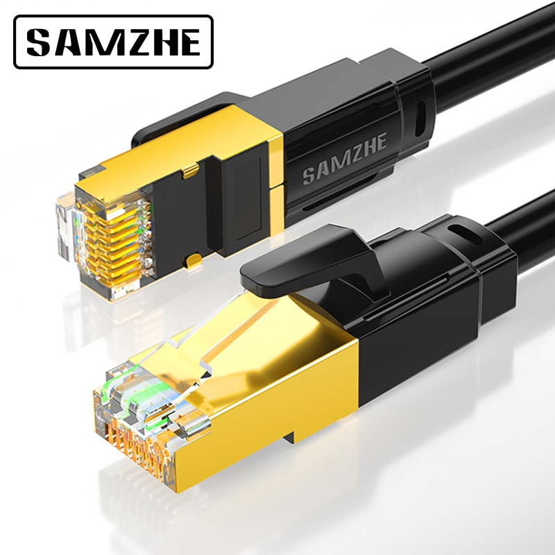 Samzhe Cat7 ftp Ethernet Patch Kabel Cat 7 Lan Kabel Standaard RJ45 Voor Computer Aansluiting 0.5/1/1.5/2/3/5/10/15/20/25/30/40/50M