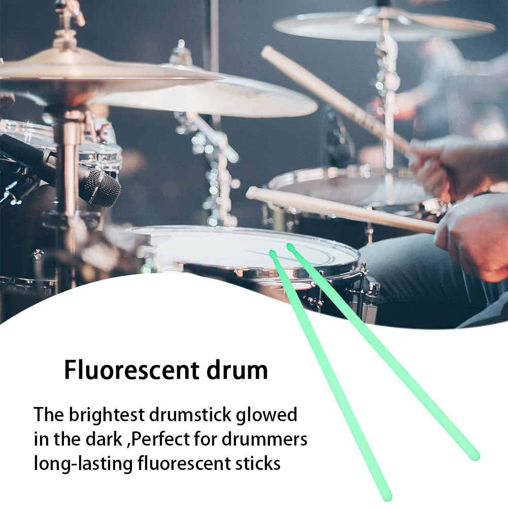 1 paire de baguettes fluorescentes en Nylon 5a, bâtons de batterie lumineux qui brillent dans la nuit, Instruments musicaux à lumière brillante