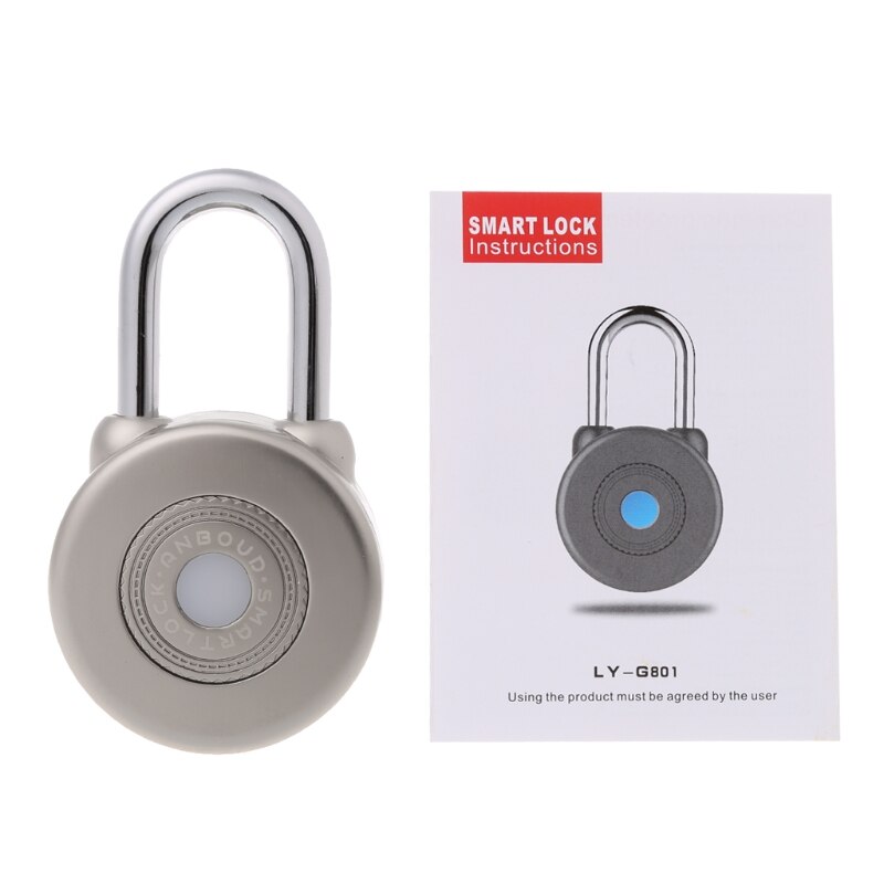 Wireless Control Smart Bluetooth Padlock Master Keys Types Lock with APP Control: Silver