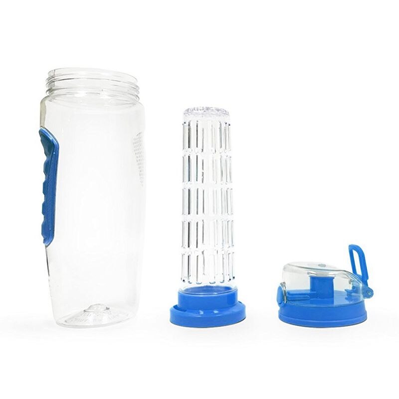 1000ml/32oz frukt infuser vattenflaska plast sport detox hälsa blå