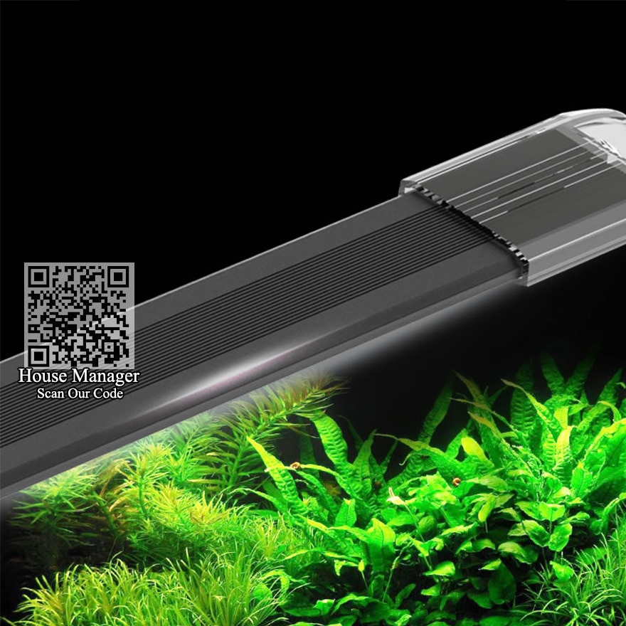 Luz LED negra para acuario, iluminación para pecera, 18 ~ 54cm, fina, a la , con Clip, lámpara para plantas acuáticas de paisaje de aleación de aluminio