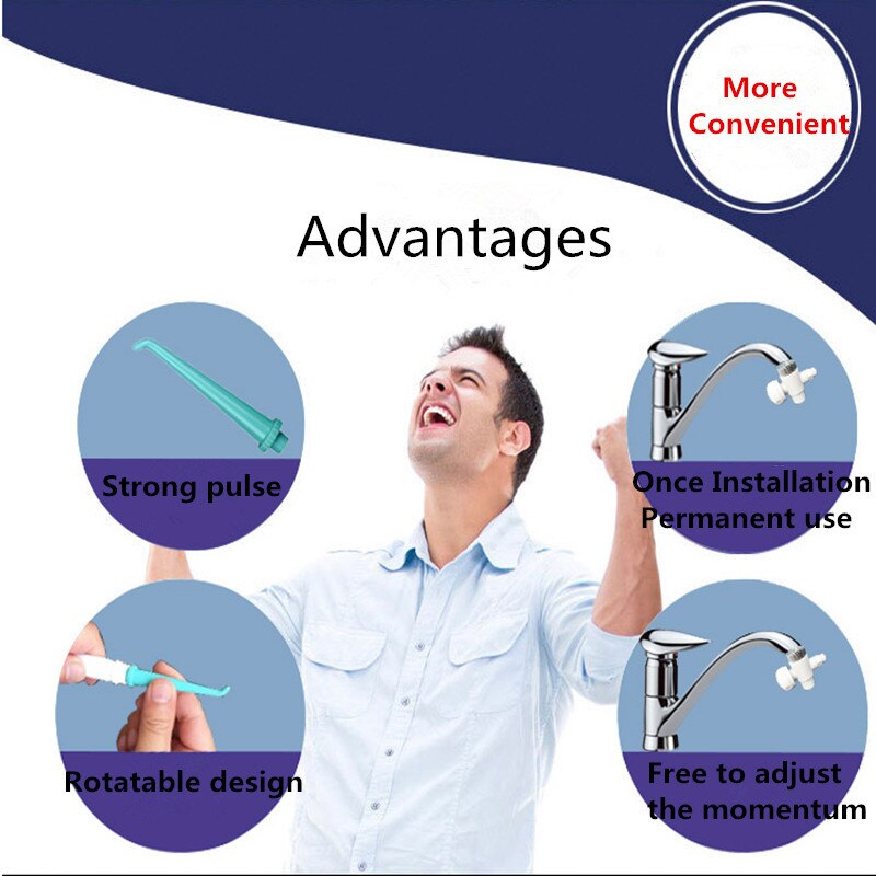 Oral Irrigator With 5 Jets Dental Portable Water Flosser Noiseless Waterpulses Family Tooth Spa Teeth Cleaner Oral Health