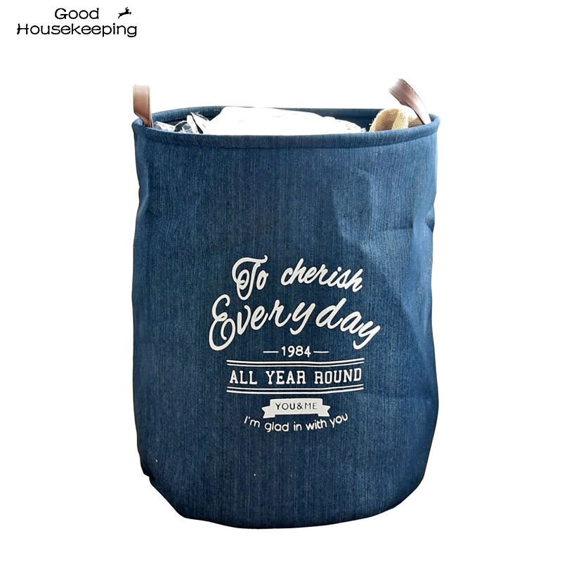 Basket Stand Laundry Basket Toy Storage Box Large Bag Cotton Washing Dirty Clothes Big Basket Organizer Bin Handle