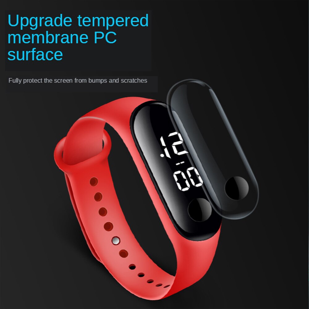 Montre numérique de luxe en Silicone, écran tactile, lumière blanche, étanche 50M, pour hommes et femmes, avec cadran haute définition, personnelle, LED