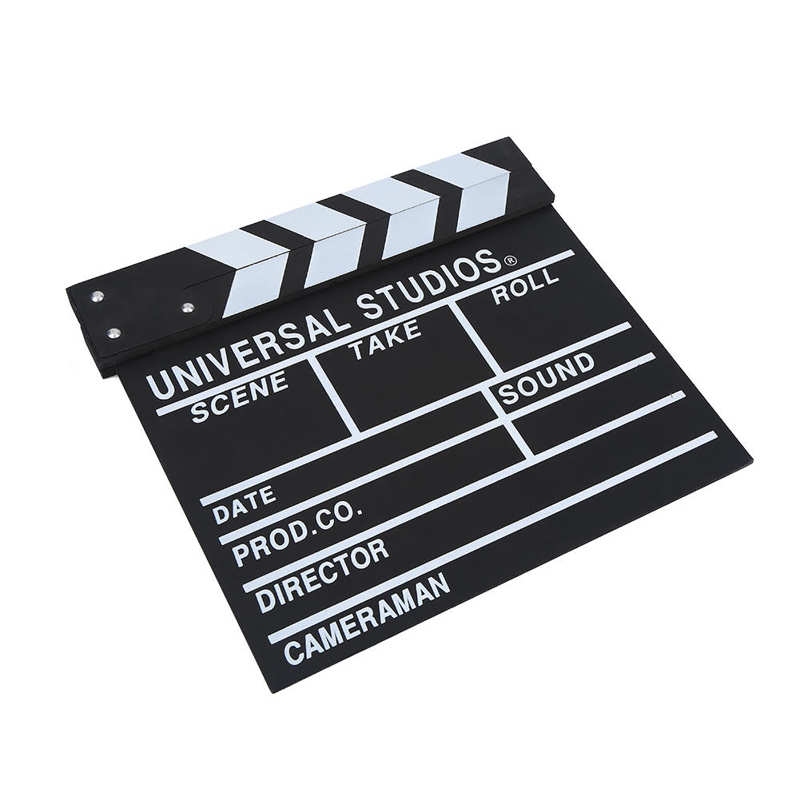 Wooden Director Scene Clapperboard TV Movie ClapperBoard Film Cut Prop 30 x 27cm