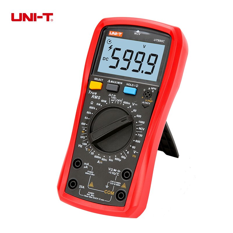 UNI-T UNI T Digital Multimeter True RMS UT890C UT890D+ Manual Range AC DC Frequency Capacitance Temperature Tester Backlight