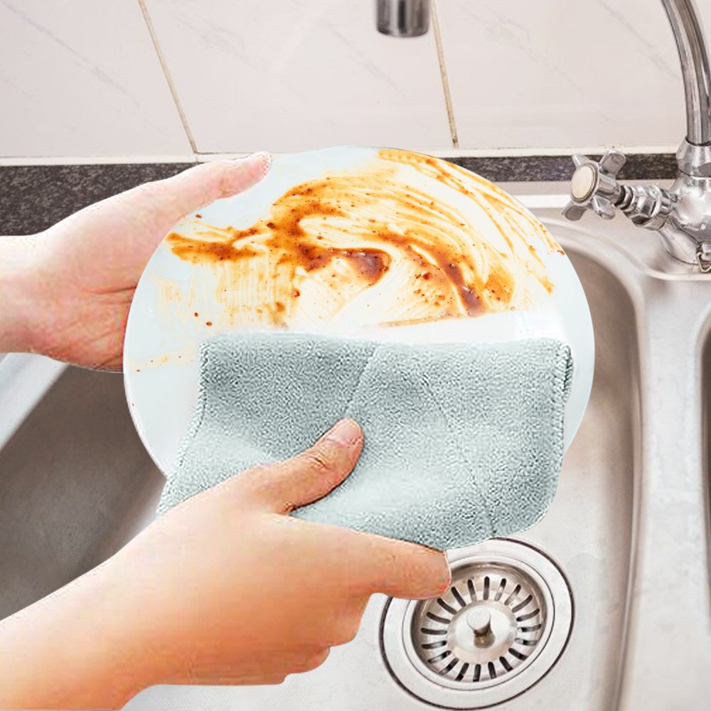 4/8/12Pcs Microfiber Cleaning Cloth Super Absorbent Household Dish Towels Kitchen Oil and Dust Clean Wipe Rags Kitchen Cloth