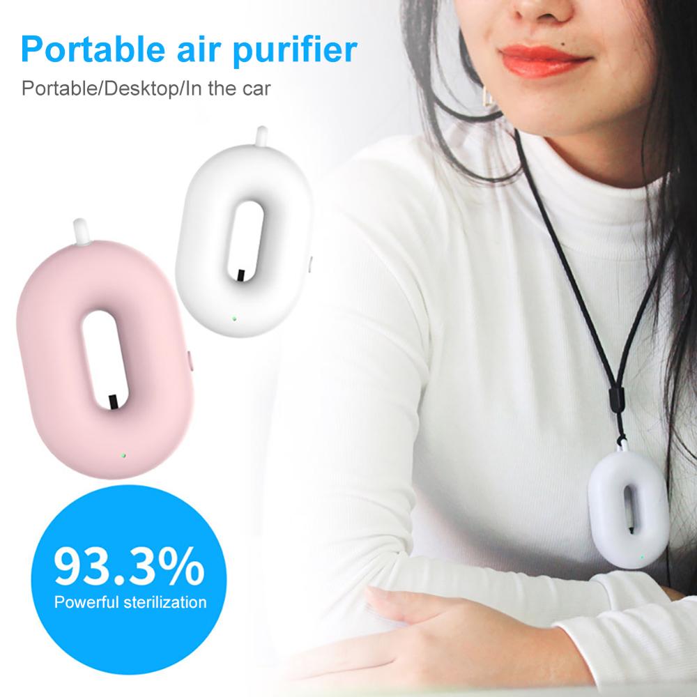 Personlig bærbar luftrenser halskæde mini bærbar usb air freshner ionizer negativ ion generator lav støj hurtig