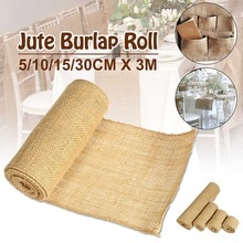 Natural Jute Burlap Fabric Hessian Ribbon Roll For Placemats Bags Tablecloth Background Decoration Mesh Linnen Textile Cloth