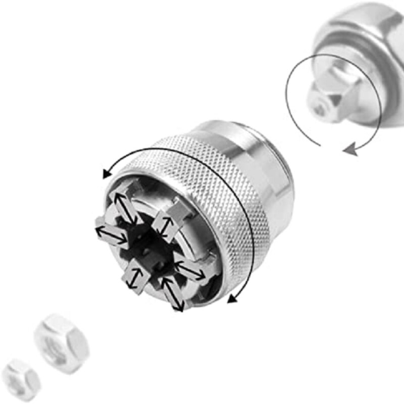 Mintiml Socket Wrench 3/8 inch Drive 10-19 mm Adjustable Hex Universal Socket Torque Ratchet Socket Adapter Wrench Repair Tool