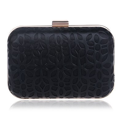 SEKUSA Aushöhlen Stil Pu Abend Taschen Mit Kette Schulter Tag Kupplungen Abend Taschen Schwarz/Gold Geldbörse Brieftaschen: YM1005black