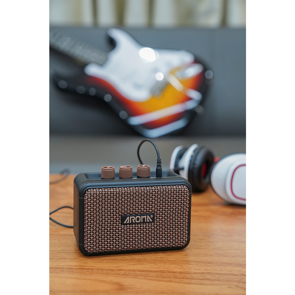 Aroma AG-04 Bluetooth Guitar Amp｜5W Portable Mini Amplifier｜Wireless Speaker for Electric/Acoustic Guitar FCC/CE Certified 🎸