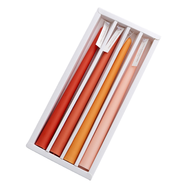 4pcs Elegent Taper Candles 9.8inch Tall Burning Smokeless Dinner Candles Wedding 37MF