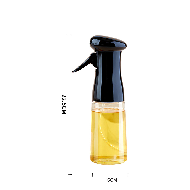 1pc 220ml Olive Oil Spray Bottle Cooking Kitchen BBQ Accessories Vinegar Soy Sauce Spray Oiler Seasoning Condiment Bottle: black grass