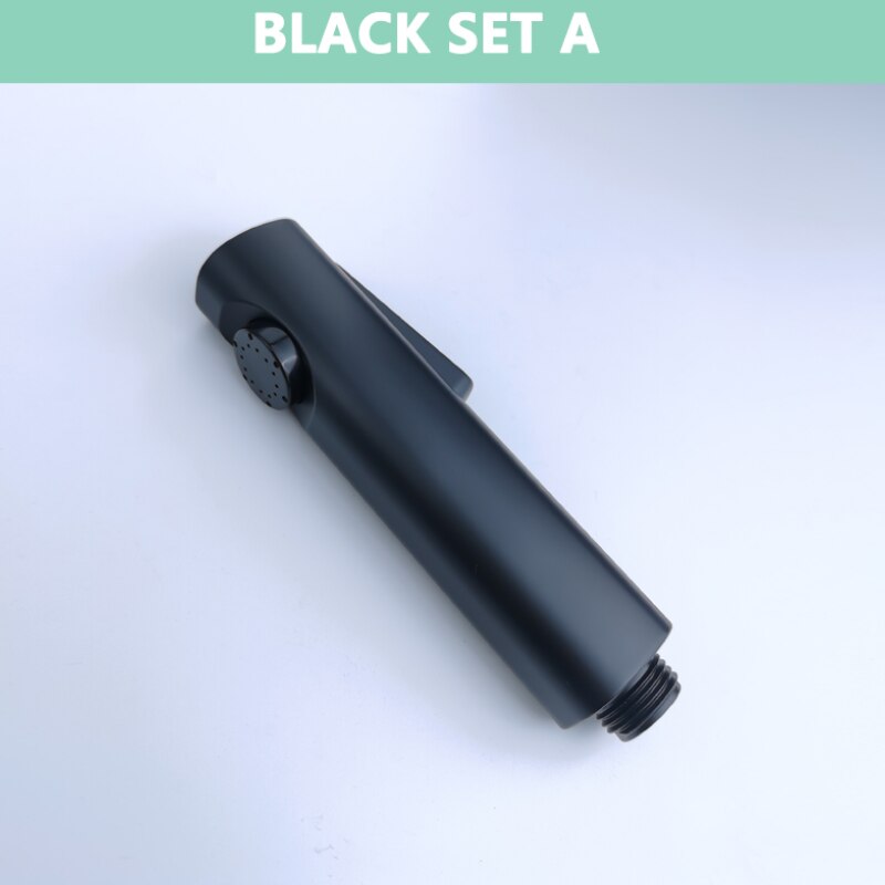 Bidet Sprayer ABS Matt Black Gold Grey Sprayer Toilet Fittings High Pressure Cleaning Shattaff Chrome: A Black