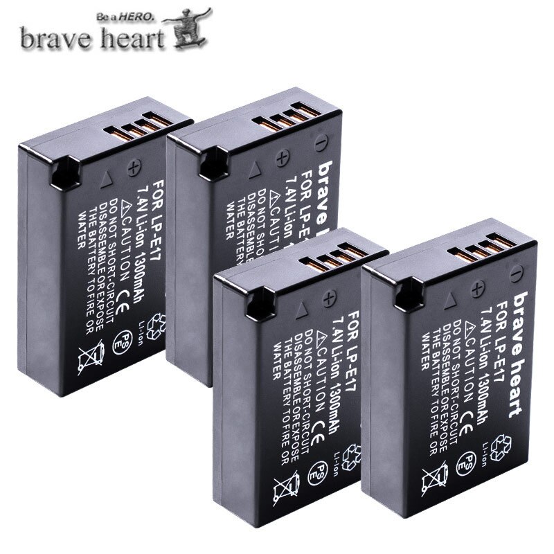 LP-E17 LP E17 LPE17 batería recargable de litio 1300mAh de batería de la cámara Digital Canon EOS M5 M6 200D T6I T6S 750D 760D 77D X8I: 4battery