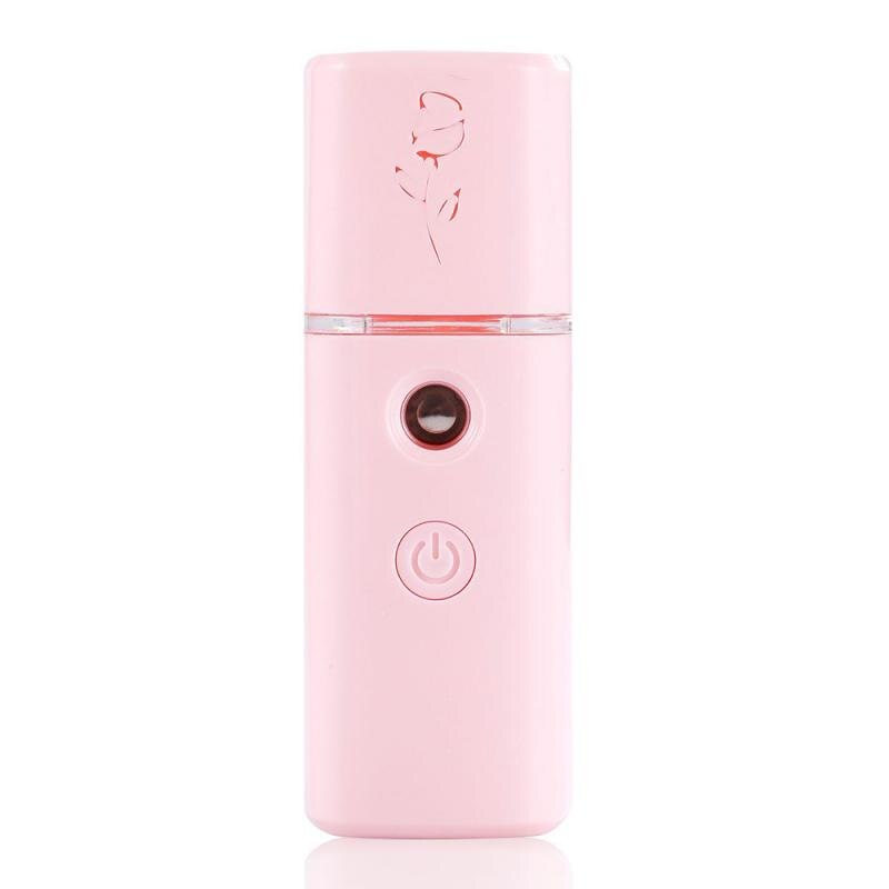 28ml Facial Steamer Mini Portable Face Humidifier Moisturizing Facial Humidifier Sprayer USB Face Sprayer: Pink