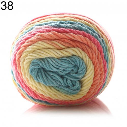 193m/1Roll Colorful Woolen Yarn Cotton Knitting Yarn Crochet Yarn for Knitting Wool Yarn DIY Sweater Scarf Hand Knitting Yarns: 38