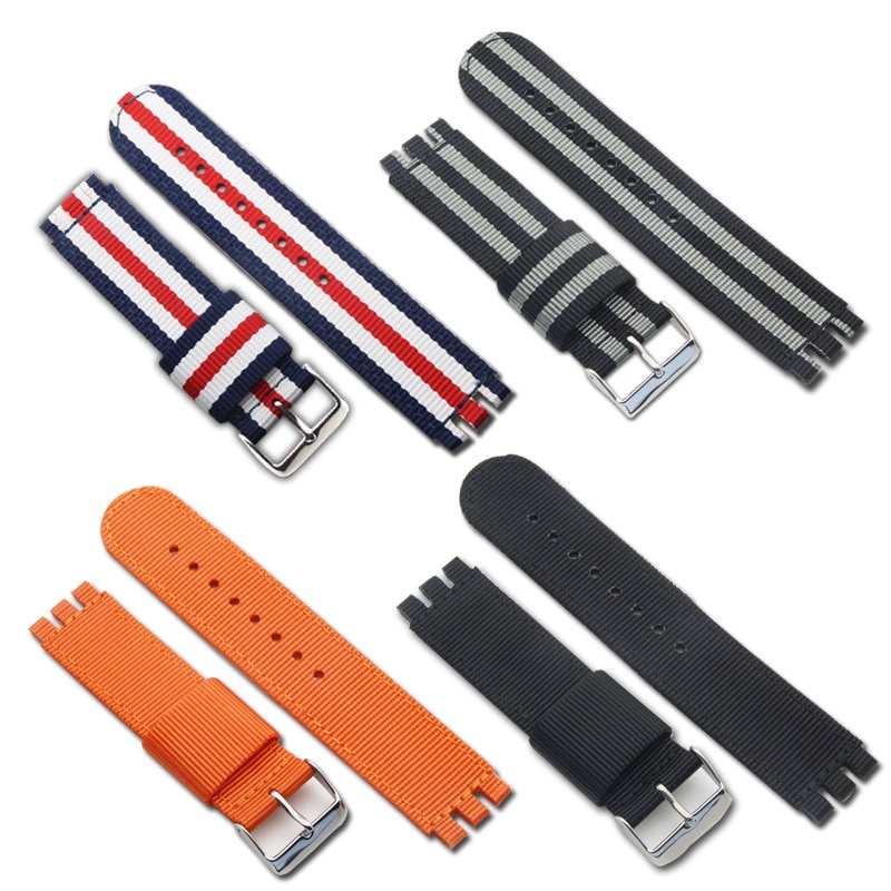 Ballistic Two Piece 19mm Nyon Watch Band Strap Nylon Watch Replacement for Swatch