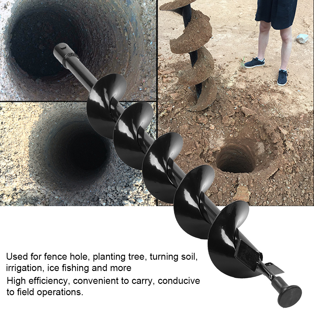 Hole Digger Drill Bit, Earth Auger Drill Bit Garden Planting Post Hole Digger 100x800mm Single Blade
