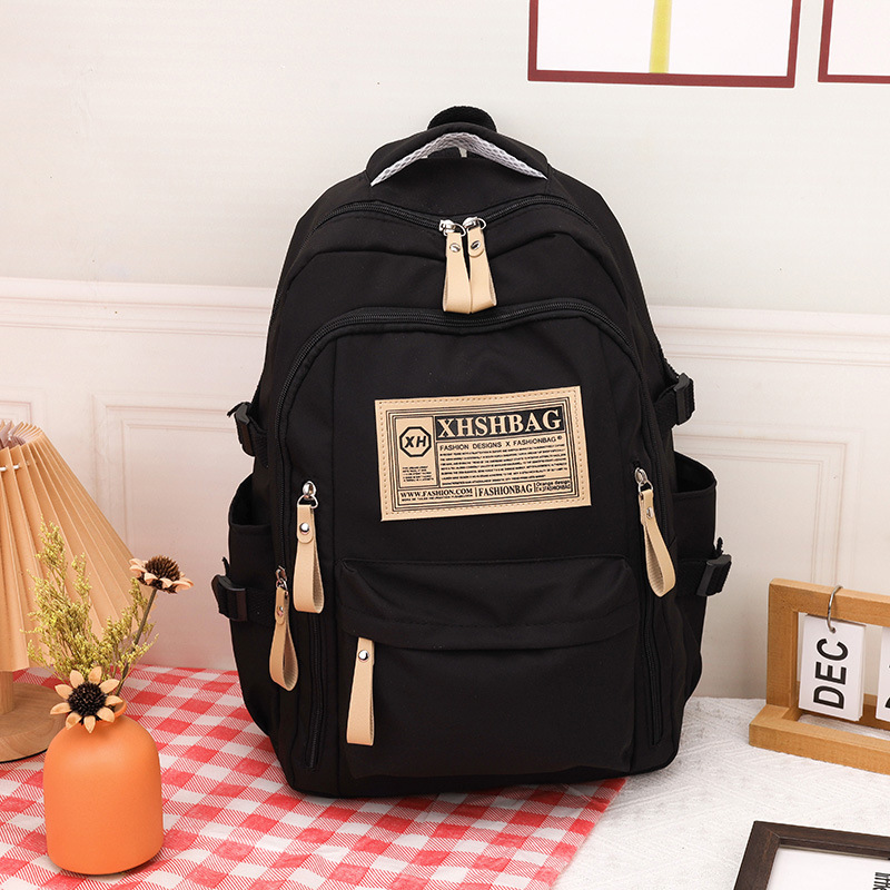 Einfacher Rucksack mit großer Kapazität, lässig, vielseitig, Junior-hoch-Schule-Hochschule-Studenten-Schultasche, Pendler-Reise-Computertasche: Beige
