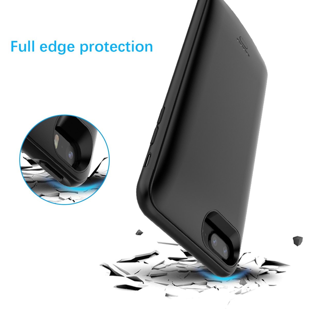 Volledige Cover Batterij Oplader Voor Iphone 6 6S 7 8 Plus 5 5S Se Power Bank Batterij case Voor Iphone X Xs Max Xr Siliconen Case