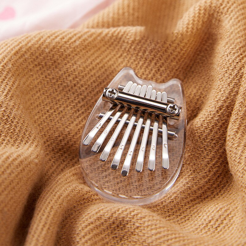 Kalimba portátil transparente de cristal para principiantes, instrumento Musical de pulgar, Piano, Mini Pulgar, 8 teclas, herramientas para el Piano: A