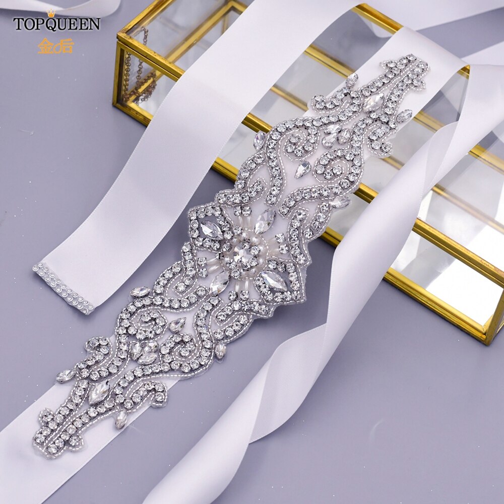 TOPQUEEN S26 Luxus Strass Hochzeit Kleider Gürtel Frauen Kristall Gürtel für Braut Hochzeit Bund Jewel Gürtel Braut Schärpen