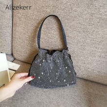 Bling Diamanten Avondtasje Vrouwen String Kleine Emmer Handtassen Schoudertassen Dames Diner Clutch Purse Nieuw