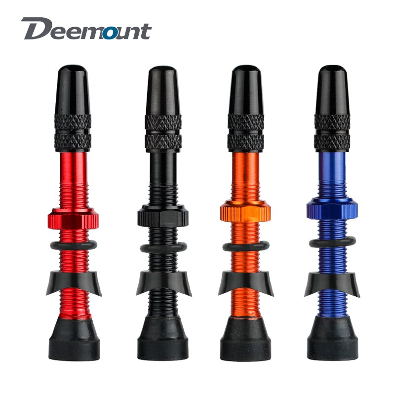 Deemount 2PCS Bicycle Tubeless Tire Presta Valve Brass Core Optional Brass Alloy Stem 40/60/80/100/120mm W/ Alloy Cap &amp; Tool