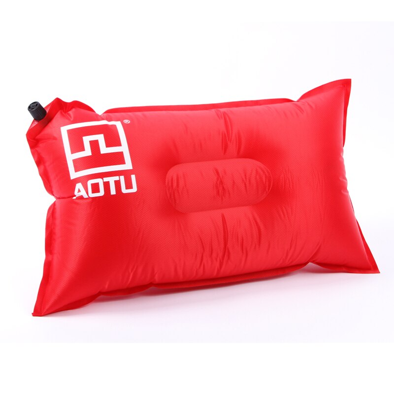 Outdoor Portable Camping Pillows Automatic Inflatable Pillow Camping Tent Air Pillow Neck Camping Sleeping Gear Travel Pillows: Red