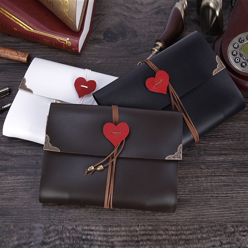 Vintage Love Photo Album 30Pages Wedding Travel DIY Scrapbook Photo Album PU Leather Valentine Birthday Christma Black