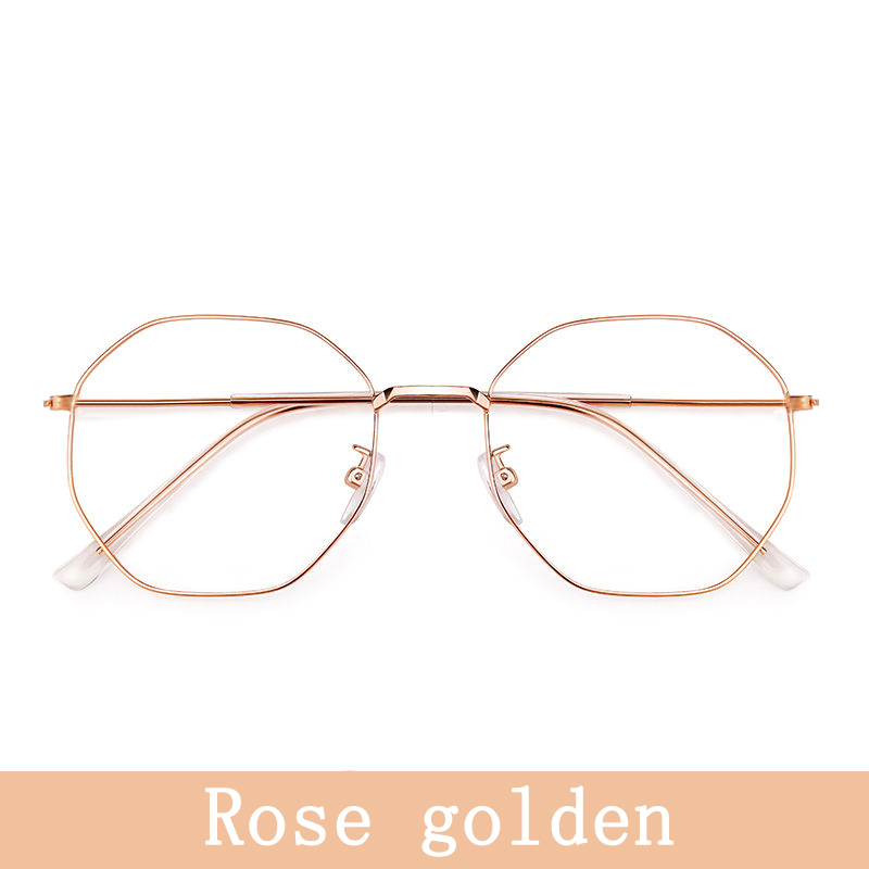 Polygon anti blå lys briller unisex hip hop almindelige briller til mænd kvinder metal ramme briller til bryllupsfest briller