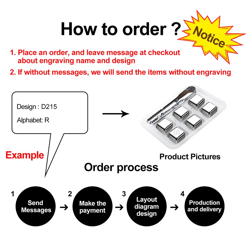 Custom Engraved Stainless Steel Whiskey Stone Ice Cubes Reusable Chilling Stones for Wine Keep Your Drink Cold Bar Tool Sets